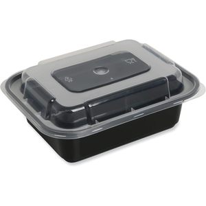 TORECT12 Contenant alimentaire en plastique noir/transparent de 12 oz avec couvercle 5,78 x 4,52 x 2,24 150/carton - Product Image 2
