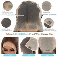 Perruque de cheveux humains Ombre Blonde Highlight 13x6 Lace Front WigsBalayage Brown to Ash Brown and Light Blonde Lace Front Wig