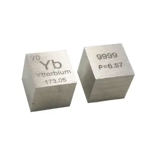 10mm Ytterbium 4N Yb Cubic Periodic Table Cube 99.99% Pure Ytterbium Cubic Metal Gift Rare Metal Ytterbium Element Block Sample