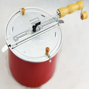 Piano cottura Popcorn Maker Popcorn Popper agitazione a mano manovella fornello bollitore Popcorn Popper coperchio rimovibile con manico in legno