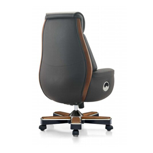 Chaise de bureau de direction en cuir PU marron avec design haut de gamme, chaise de bureau de direction à dossier haut, chaise de bureau de direction en cuir - Product Image 5