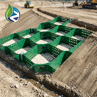 Géocell HDPE texturé/perforé noir, garantie 5 ans, pour la stabilisation des pentes et l'utilisation routière en construction extérieure