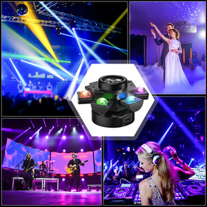 DJ Lights 6 Arm Bee Eyes LED Beam Moving Head Light avec R G Laser Effects DMX Éclairage de scène <span class=keywords><strong>pour</strong></span> Disco Music Dance Party - Product Image 5