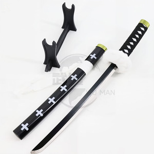 Épée de cosplay Trafalgar Law Kikoku, <span class=keywords><strong>Katana</strong></span> en métal du Capitaine des Pirates avec motif de croix blanche - Product Image 1