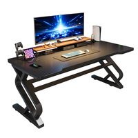 Escritorio de Computadora de Madera, Estilo Simple, para Juegos, Deportes Electrónicos, Estudio en Casa, Escritorio de Escritura, Mesa con Textura de Fibra