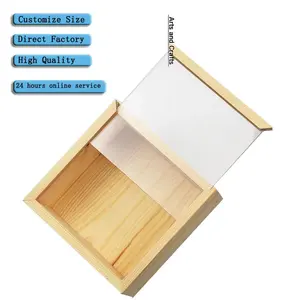 Caixa de madeira para armazenamento de joias, caixa de madeira para presente artesanal com tampa transparente deslizante, tamanho personalizado