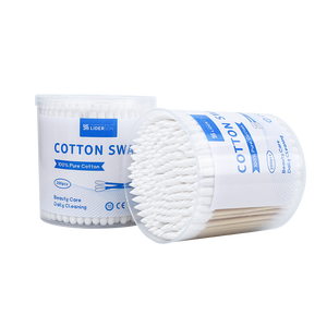 Coton-tiges cosmétiques personnalisés, 200 pièces/boîte, tête ronde pointue, bâtonnet en bambou, coton-tige avec boîte ronde - Product Image 3