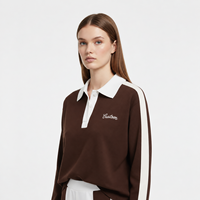 Ensemble de survêtement pour femme à manches courtes, veste courte zippée, pantalon de survêtement à jambes larges avec rayures latérales et boutons-pression, vente en gros