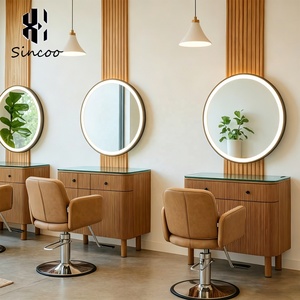 Centro de belleza de lujo para mujeres, equipo de peluquería, <span class=keywords><strong>muebles</strong></span> de peluquero, salón de maquillaje de cuerpo entero, estación de espejo led - Product Image 1