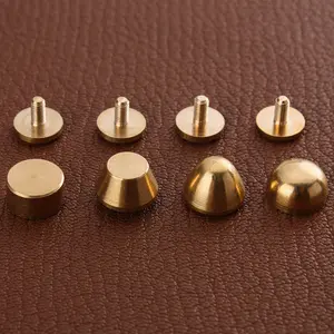 Handtas Voeten Nailhead Platte Stud Massief Messing Schroef-Back Spike Metalen Kegel Studs Klinknagel Leer Ambacht Diy