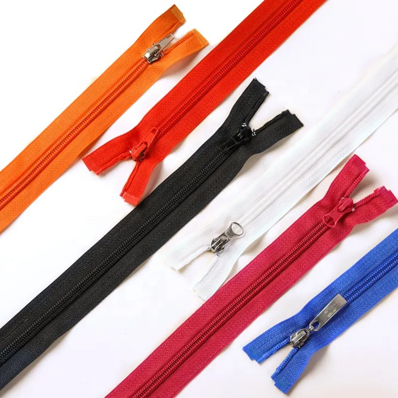 Wholesale Factory 5# 20cm Cierre Nylon Zipper Polyester Tape with Plastic Teeth Close End Zip for Jackets Handbag gym bag