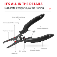 Pince à bec effilé de pêche DX Tools, résistante à l'eau salée, en acier inoxydable 3CR13 de haute qualité, avec poignée ABS, 19 cm, ciseaux à tressage, outil de fendage
