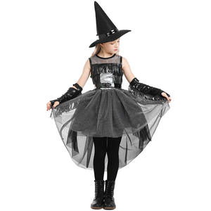 BAIGE Halloween Girls 'RAVEN WITCH Performance Wear Gothic Style Crow Costume con falda hinchada Black Pompous Dovetail Dress - Product Image 1