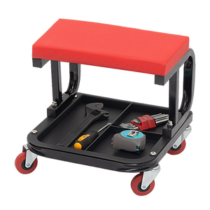 Tabouret d'atelier roulant portable pour mécanicien, avec cadre en acier épaissi, siège rembourré résistant à l'huile et plateau <span class=keywords><strong>de</strong></span> rangement pour <span class=keywords><strong>technicien</strong></span> automobile - Product Image 2