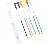 Stylos à bille 6 couleurs en plastique 0,5 mm rétractables avec corps transparent, stylo promotionnel sportif pour carnet, journal, dessin