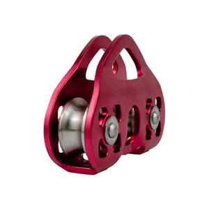 Оптовый логотип индивидуальный открытый альпинистский алюминиевый шариковый подшипник тандем двойной шкив - Product Image 4