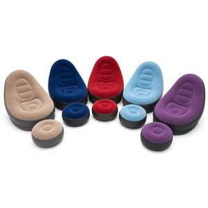 Canapé-lit gonflable moderne en PVC floqué, chaise longue pliable pour le camping en plein air et la détente à la maison - Product Image 1