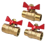Petit robinet à tournant sphérique en laiton 1/8 "1/4'' 3/8 ''1/2'' filetage femelle/mâle connecteur de vanne en laiton joint raccord de tuyau en cuivre adaptateur de coupleur