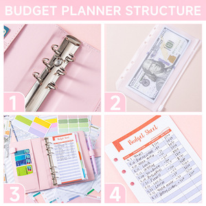 Cuaderno A6 de Hojas Sueltas con Etiquetas, Color Macaron, Libro de Presupuesto, Diario Creativo, Compatible con el Modelo de Carpeta - Product Image 2