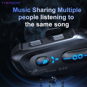 Tiypeor xe máy Tai nghe bluetooth với 6 tay đua Mũ bảo hiểm <span class=keywords><strong>intercom</strong></span> âm nhạc chia sẻ tiếng ồn hủy bỏ FM Đài phát thanh Microphone - Product Image 5