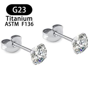 ต่างหูไทเทเนียม F136 ASTM แบบหมุดเกลียวเจาะไปข้างหน้าต่างหูสตั๊ดกลม - Product Image 2