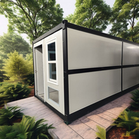 Maison conteneur pliante à 2 étages de 20 pieds Panneau sandwich de construction en acier durable