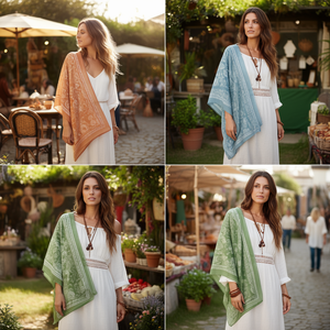 Foulard Quadrato Piccolo Mandala 70x70cm in Seta Stampata, Accessorio Moda per Donne - Product Image 2