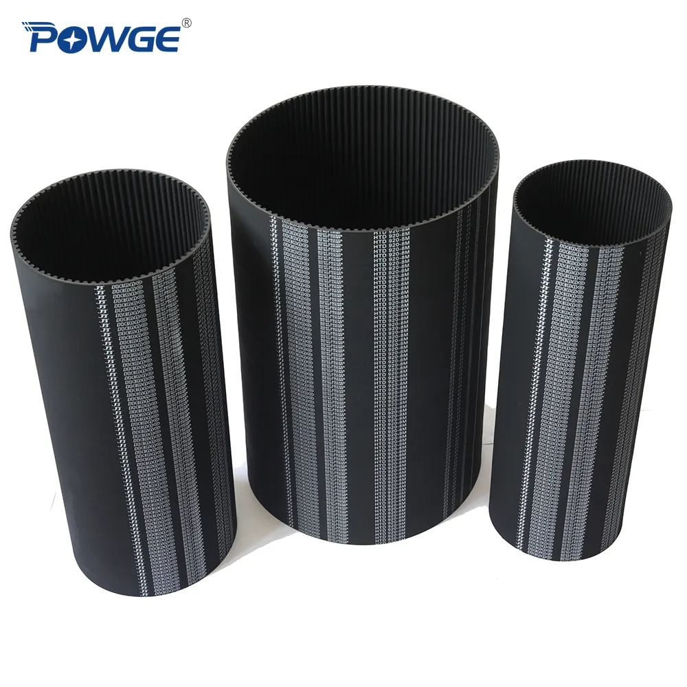 POWGE Arc Teeth HTD สายพานยางแบบซิงโครนัส,ขนาด3ม. 5ม. 8ม. 14ม. 20ม. S3M S5M S8M S14M P5M P8M P14M 2GT 3GT 5GT Y8M