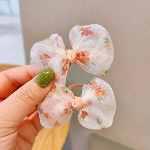 Vente en gros d'usine : Paire d'élastiques à cheveux pour enfants, style coréen, pour filles, en tissu mignon, pour le commerce extérieur transfrontalier - Product Image 3