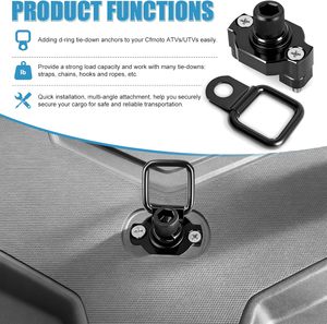 Vente en gros d'accessoires pour CFMOTO <span class=keywords><strong>Cforce</strong></span> Zforce Uforce <span class=keywords><strong>1000</strong></span> 950 800 600 625 U10 Pro, anneaux en D en aluminium pour UTV ATV, points d'ancrage - Product Image 3