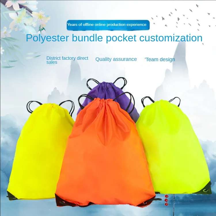 Venda quente nylon revestido tecido tpu inflável para sacos 210d poliéster cordão saco
