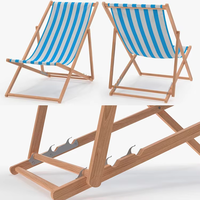 Chaise longue de plage pliable d'extérieur avec structure en bois massif et en fer pour utilisation en parc