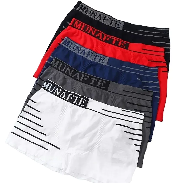Wholesale Stock white Mens Boxers Polyester Seamless Large Size trunks Boxer Shorts Men's underpants Underwear WB0005