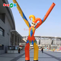 Sayok Free 3d Design Clown Air Dancer Joker Inflatable Air Dancers Funny Waves Jester Sky Dancer with Blower