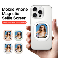 Mini écran magnétique pour téléphone portable, écran de visualisation pour selfie 90x51mm, mise en miroir de l'écran, télécommande, objectif de caméra arrière, projecteur selfie ABS