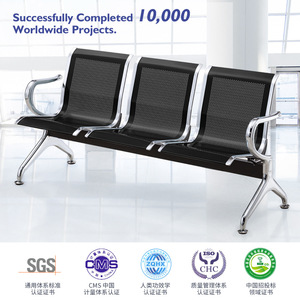 Yijiahao Waiting Chairs Three Seater Metal Public <b>Bench</b> <b>With</b> Armrests For Airport Hospital Park Use - Product Image 5