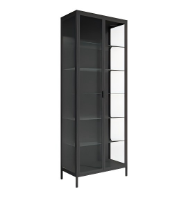Moderno Armadio Espositore in Metallo con Porte in Vetro di Grande Capacità per Soggiorno e Ufficio Domestico - Product Image 1