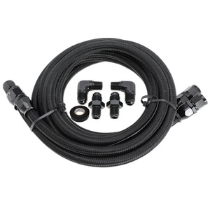Haofa AN6 Flexible Transmission Cooler Hose Kit 7FT <b>PTFE</b> Lined Universal Fit For Retrofit Upgrade - Product Image 1