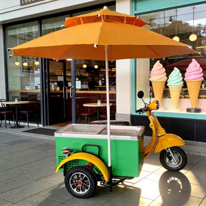 Bicicleta Eléctrica para Café, Triciclo Personalizable con Fibra de Vidrio para Cafetería Móvil, Carrito de Mano para Helados y Paletas Italianas - Product Image 1