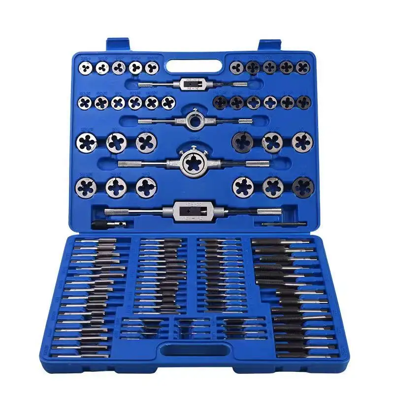 110PCS M2-M18 Tap and Die Set Metric Wrench Thread Tools Alloy Steel with Blue Case For Metalworking