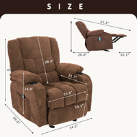 Fauteuil inclinable pivotant en tissu VANBOW pour salon, idéal pour maman