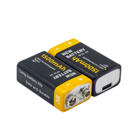 Batería de iones de litio de alta calidad de 9V y 1500mAh, recargable, para teléfonos móviles y computadoras.