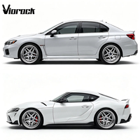 Rines Viorock de 2/3 Piezas, Forjados, Cromados, con Diseño de Estrella, Estilo VIP/Stance, para Nissan Silvia, Mazda RX-7, 5x114.3
