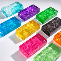 Brique de verre en cristal de glace double face couleur personnalisée, design moderne pour hall d'hôtel, cuisine, salle de bain, cloison commerciale