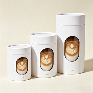 Biodegradable Eco-Friendly Disposable Cylinder Tube Packaging for Coffee Tea Protein with clear <b>window</b> - Product Image 6