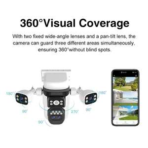 กล้องวงจรปิด Okam Pro แอปพลิเคชัน 12MP CMOS ไร้สาย รองรับเสียงสองทาง กล้องสี่เลนส์ สำหรับภายนอกอาคาร ซูม 10 เท่า หมุนได้ มองเห็นในเวลากลางคืน รองรับ 4G และ Cloud - Product Image 6