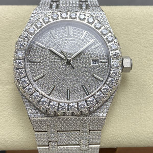 Montre Unisexe Haut de Gamme Mécanique Automatique en Acier Inoxydable Verre Saphir Aiguilles Moissanite Diamants Zircone 100 Bars - Product Image 1