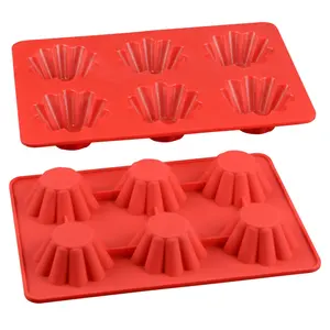 hot sale brioche pan, 6-Cup silicone brioche pan 2 packs for baking tart, muffin, pudding nonstick mold