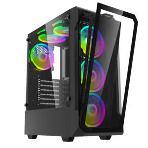 <span class=keywords><strong>Vetro</strong></span> temperato personalizzato <span class=keywords><strong>anime</strong></span> + pannello in rete metallica con display temperatura ventola RGB custodia per computer da gioco in plexiglass - Product Image 3