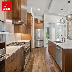 Armoire de rangement grande capacité Alland Half House, meubles de <span class=keywords><strong>cuisine</strong></span> modernes en bois massif chêne rouge avec porte vitrée, buffet en bois pour <span class=keywords><strong>cuisine</strong></span> - Product Image 2